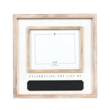 Click here to see Adams&Co 12078 12078 16x16x1.5 wood photo frame (CELEBRATING THE LIFE OF) white, black (10x8)  Remember When Collection