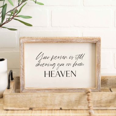 Click here to see Adams&Co 12077 12077 10x7x1.5 wood frame sign (HEAVEN) white, black  Remember When Collection