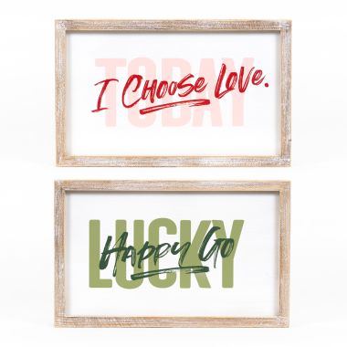 Click here to see Adams&Co 20142 20142 17x10x1.5 reversible wood frame sign (TODAY/LUCKY) multicolor  Lucky In Love Vol. 3