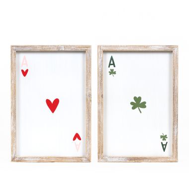 Click here to see Adams&Co 20141 20141 8x12x1.5 reversible wood frame sign (HEART/CLOVER) multicolor  Lucky In Love Vol. 3