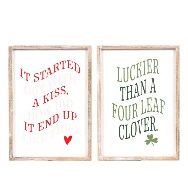 Click here to see Adams&Co 20136 20136 12x16x1.5 reversible wood frame sign (KISS/CLOVER) multicolor  Lucky In Love Vol. 3