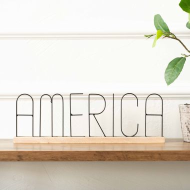 Click here to see Adams&Co 45183 45183 16x5x2 wood table sitter (AMERICA) black, natural  AMERICAN SUMMER COLLECTION