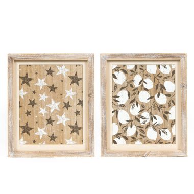 Click here to see Adams&Co 45176 45176 10x12x1.5 reversible wood frame sign (STARS/LEMONS) multicolor  AMERICAN SUMMER COLLECTION
