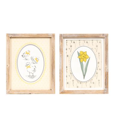 Click here to see Adams&Co 35010 35010 10x12x1.5 reversible wood frame sign (DAFFODIL/CHICKS) multicolor  BUNNIES & BLOOMS COLLECTION