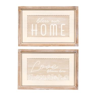 Click here to see Adams&Co 35008 35008 18x12x1.5 reversible wood frame sign (LOVE BLOOMS HERE/BLESS OUR HOME) multicolor  BUNNIES & BLOOMS COLLECTION