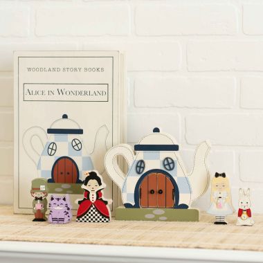 Click here to see Adams&Co 12087 12087 8x12x2.5 wood storybook 7 pc (ALICE) multicolor  Woodland Story Book