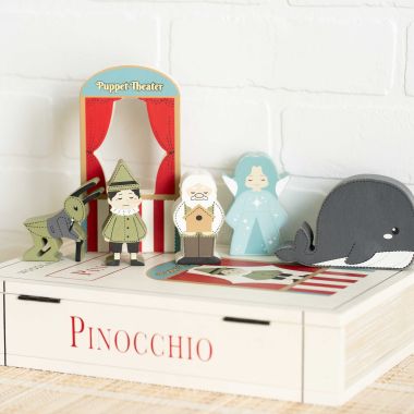 Click here to see Adams&Co 12399 12399 8x12x2.5 wood storybook 7 pc (PINOCCHIO) multicolor  Woodland Story Books Collection