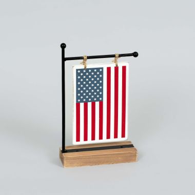 Click here to see Adams&Co 45195 45195 5x8x2 reversible wood table flag (USA) multicolor  AMERICAN SUMMER COLLECTION