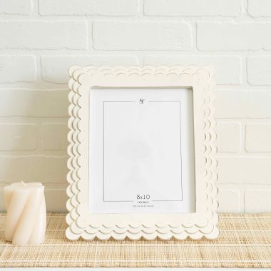 Click here to see Adams&Co 12092 12092 11x13x1 wood scallop photo frame (8x10) white  Scallop Collection