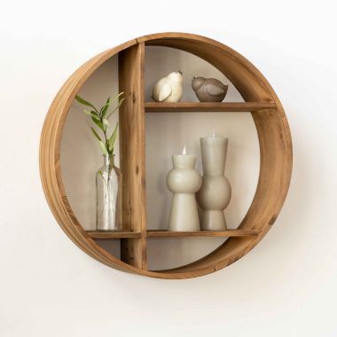 Click here to see Adams&Co 15847 15847 24x24x8 round wood shelf, natural  NEUTRAL MOD COLLECTION