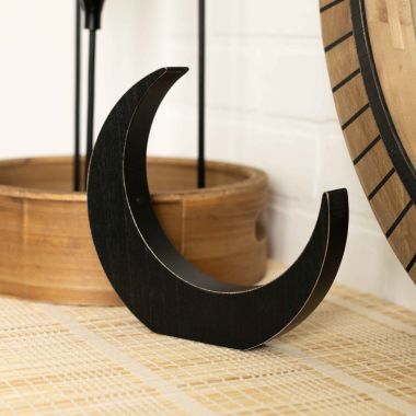 Click here to see Adams&Co 15842 15842 7x7x1 wood chunky shape (MOON) black  NEUTRAL MOD COLLECTION