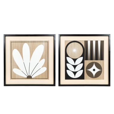 Click here to see Adams&Co 15832 15832 24x24x1.5 reversible wood frame sign (PATTERN/FLOWER) multicolor  NEUTRAL MOD COLLECTION
