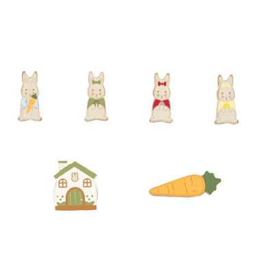 Click here to see Adams&Co 12096 12096 2x2x.25 wood shapes s/6 (PETER) multicolor  Woodland Story Book