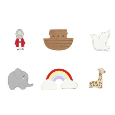 Click here to see Adams&Co 12095 12095 2x2x.25 wood shapes s/6 (NOAH'S ARK) multicolor  Woodland Story Book