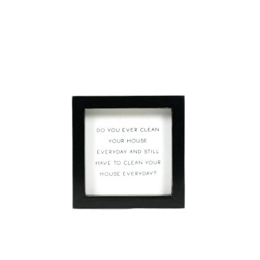 Click here to see Adams&Co 12607 12607 5x5x1.5 wood frame sign (HOUSE) white, black  Scripty Sign Collection