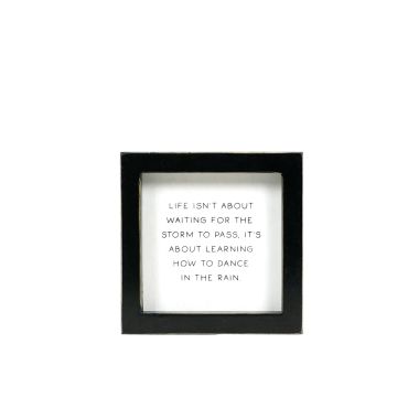 Click here to see Adams&Co 12605 12605 5x5x1.5 wood frame sign (STORM) white, black  Scripty Sign Collection