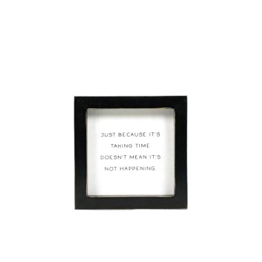 Click here to see Adams&Co 12604 12604 5x5x1.5 wood frame sign (TIME) white, black  Scripty Sign Collection