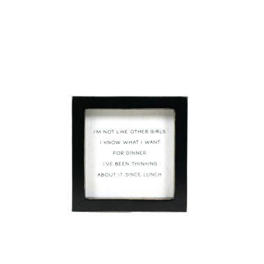 Click here to see Adams&Co 12421 12421 5x5x1.5 wood frame sign (DINNER) white, black  Scripty Sign Collection
