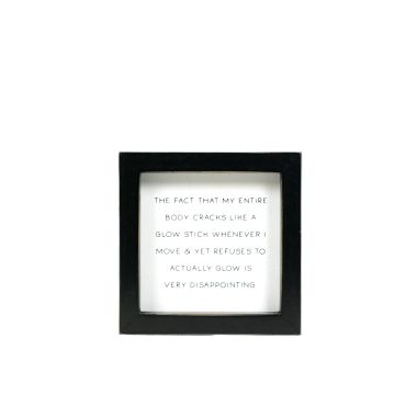 Click here to see Adams&Co 12418 12418 5x5x1.5 wood frame sign (BODY) white, black  Scripty Sign Collection