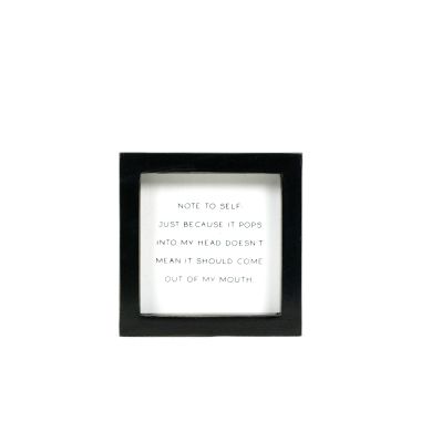 Click here to see Adams&Co 12417 12417 5x5x1.5 wood frame sign (SELF) white, black  Scripty Sign Collection