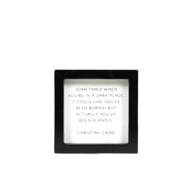 Click here to see Adams&Co 12414 12414 5x5x1.5 wood frame sign (DARK PLACE) white, black  Scripty Sign Collection