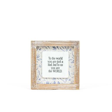 Click here to see Adams&Co 12621 12621 5x5x1.5 reversible wood frame sign (WORLD/DAD) multicolor  Mother's Day Collection