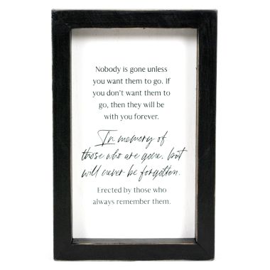 Click here to see Adams&Co 12632 12632 5x8x1.5 wood frame sign (MEMORY) white, black  Remember When