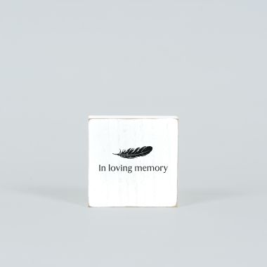 Click here to see Adams&Co 12638 12638 3x3x1 wood block (IN LOVING MEMORY) white, black  Remember When