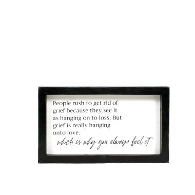 Click here to see Adams&Co 12634 12634 9x6x1.5 wood frame sign (GRIEF) white, black  Remember When