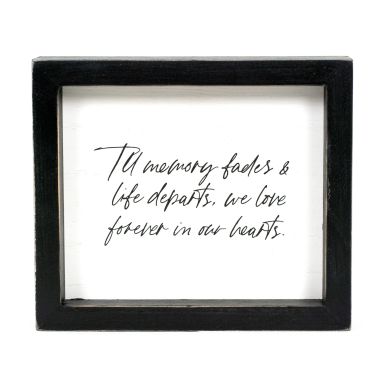 Click here to see Adams&Co 12633 12633 7x6x1.5 wood frame sign (FOREVER) white, black  Remember When