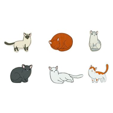 Click here to see Adams&Co 15869 15869 3x2x.25 wood shape s/6 (CATS) multicolor  Fur Babies Collection