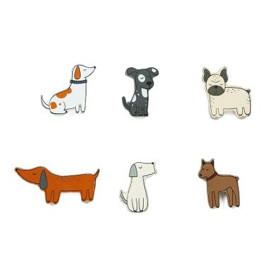 Click here to see Adams&Co 15868 15868 3x2x.25 wood shape s/6 (DOGS) multicolor  Fur Babies Collection