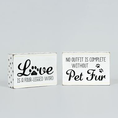 Click here to see Adams&Co 15856 15856 5x4x1.5 reversible wood frame sign (LOVE/FUR) white, black, tan  Fur Babies Collection