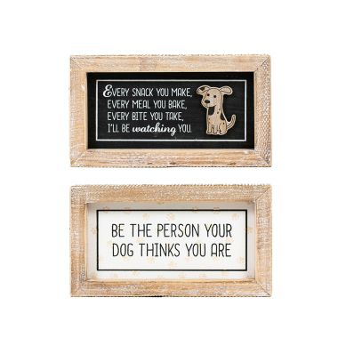 Click here to see Adams&Co 15854 15854 7x4x1.5 reversible wood frame sign (SNACK/DOG) multicolor  Fur Babies Collection