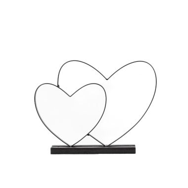 Click here to see Adams&Co 15891 15891 11x9x2 metal shape on base (HEARTS) black  YOU & ME COLLECTION