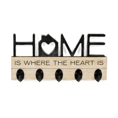 Click here to see Adams&Co 15886 15886 11x5x1.75 wood hookboard (HOME) natural, black  YOU & ME COLLECTION