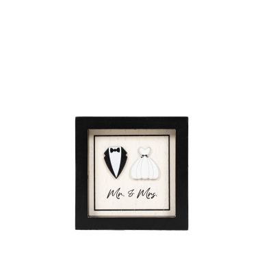 Click here to see Adams&Co 15882 15882 5x5x1.5 reversible wood frame sign (MR/YOU) white, black  YOU & ME COLLECTION