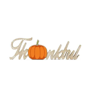 Click here to see Adams&Co 60287 60287 13x4x1 wood cutout (THANKFUL) multicolor  Scripty Collection
