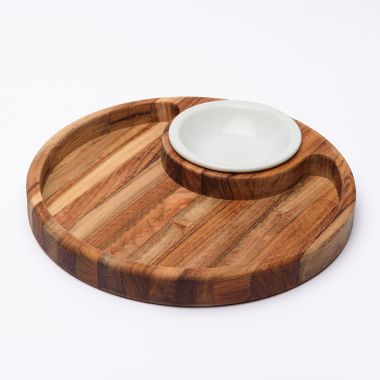 Click here to see Adams&Co 12676 12676 12x12x1.25 teak snack tray (HALDEN) brown  Teak Wood Collection