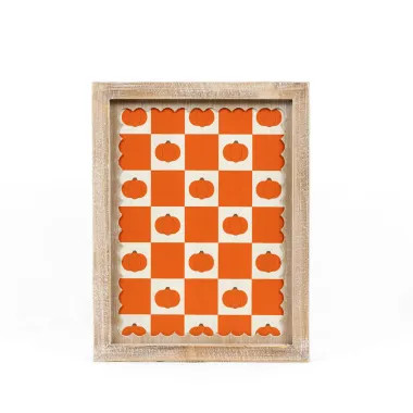 Click here to see Adams&Co 60292 60292 10x13x1.5 reversible wood frame sign (MOON/PUMPKIN) multicolor  Spookable Collection