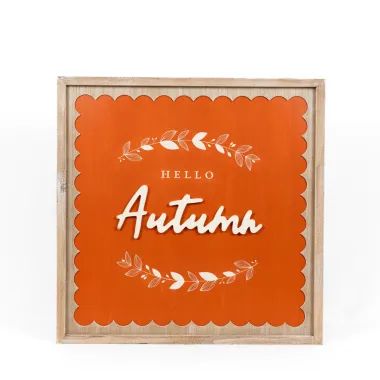 Click here to see Adams&Co 60289 60289 24x24x1.5 reversible wood frame sign (TRICK/AUTUMN) multicolor  Spookable Collection