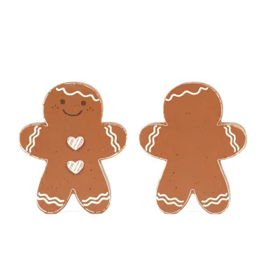 Click here to see Adams&Co 71354 71354 4x5x1.25 chunky wood shape (GINGERBREAD BOY) multicolor  Tis the Season Collection