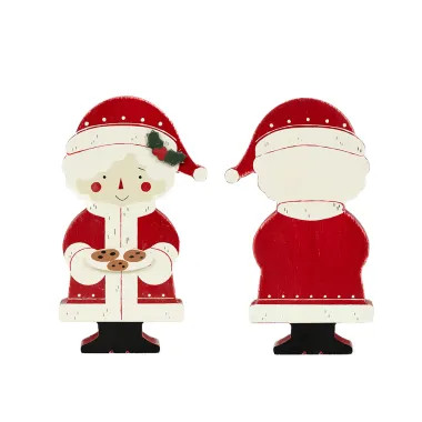Click here to see Adams&Co 71353 71353 4x6x1.15 chunky wood shape (MRS CLAUS) multicolor  Tis the Season Collection