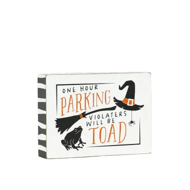 Click here to see Adams&Co 50547 50547 7x5x1.5 wood block (PARKING) multicolor  SWEET & SPOOKY