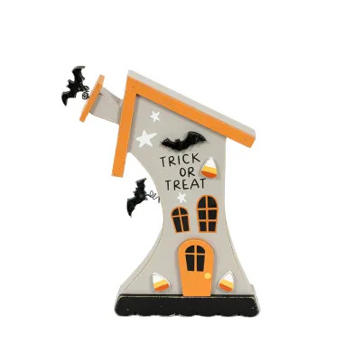 Click here to see Adams&Co 50542 50542 8x14x1.25 wood cutout house (TRICK) multicolor  Pumpkins & Sweets Col.