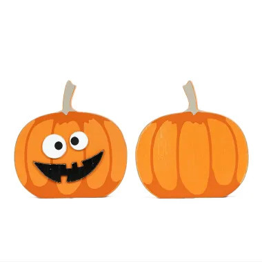 Click here to see Adams&Co 50539 50539 6x6x1.15 wood chunky shape (PUMPKIN) multicolor  Pumpkins & Sweets Collection