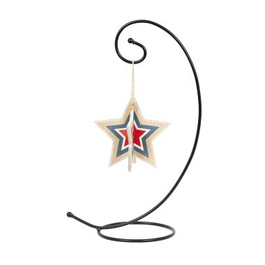 Click here to see Adams&Co 15909 15909 5x7x5 3D wood ornament (STAR) multicolor  ALL YEAR ROUND