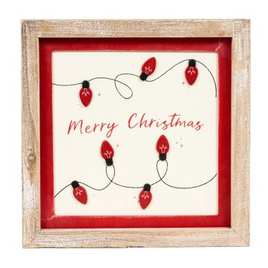 Click here to see Adams&Co 71348 71348 9x10x1.5 reversible wood frame sign (MERRY/CABIN) multicolor  Tis the Season Collection