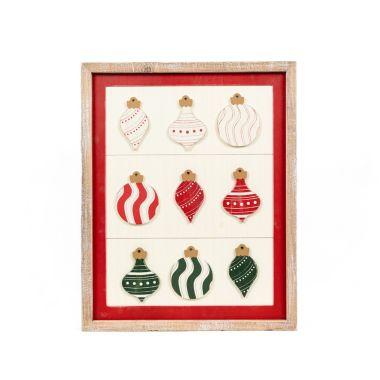 Click here to see Adams&Co 71344 71344 16x20x1.5 reversible wood frame sign (ORNAMENT/SNOWFLAKE) multicolor  Tis the Season Collection