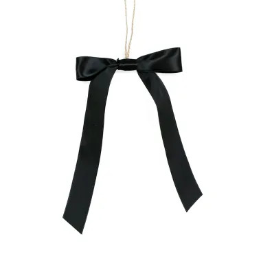 Click here to see Adams&Co 71418 71418 6x8x.25 bow ornament, black  Santa Express Collection